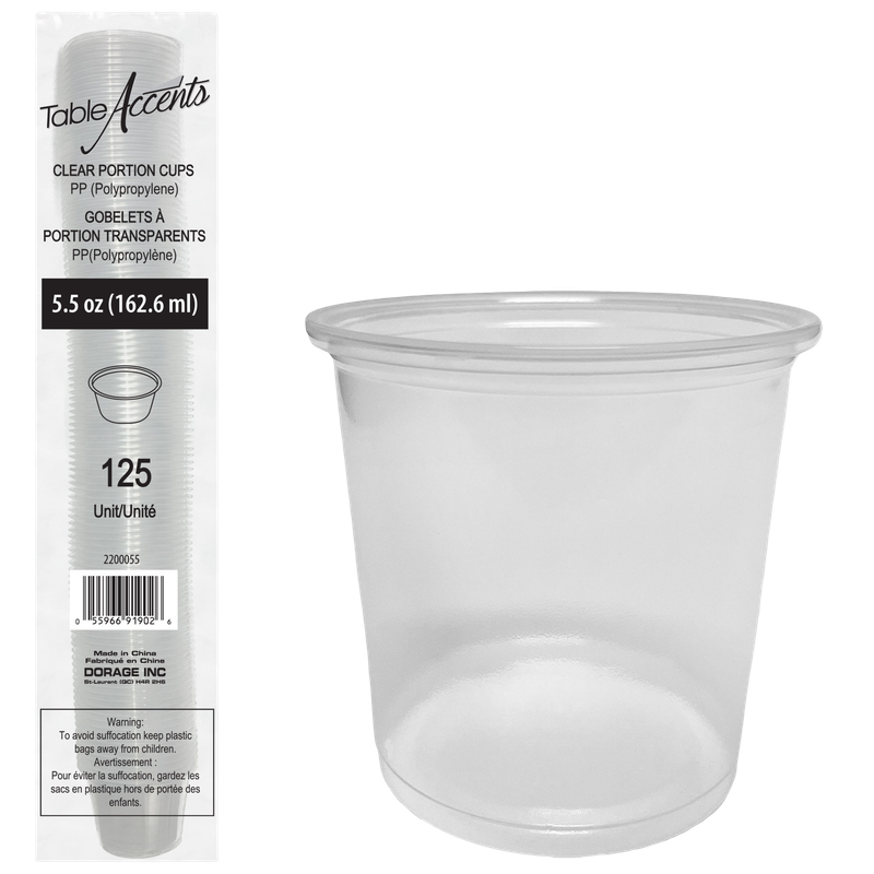 Polypropylene Portion Cup - 5.5oz - Clear