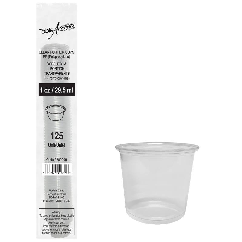 Polypropylene Portion Cup - 1oz - Clear