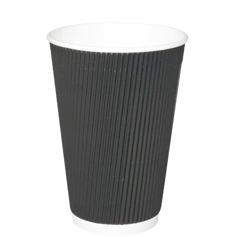 Triple Wall Insulated Coffee Cups - 12oz - Black