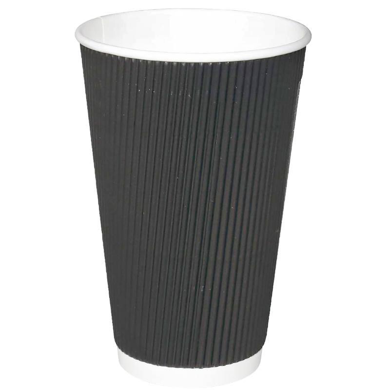 Triple Wall Insulated Coffee Cups - 16oz - Black
