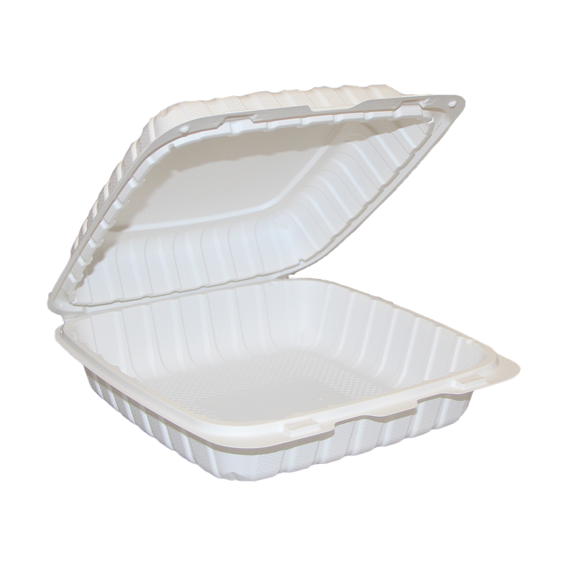 Mineral Filled Polypropylene (MFPP) Hinged Containers – ECONO – 8″ x 8″ x 3″
