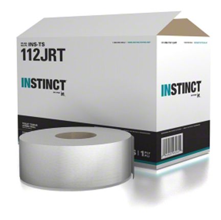 INO Instinct Jumbo Roll Toilet Tissue - 12 Lb., White, 1 Ply