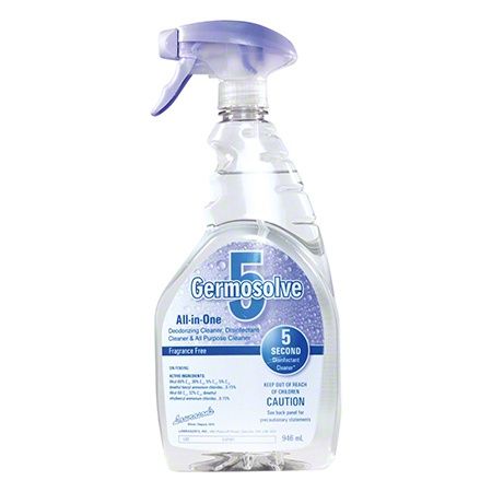 Lawrason's VISION Germosolve 5 Disinfectant Cleaner &amp; Deodorizer – Fragrance Free, 946 mL