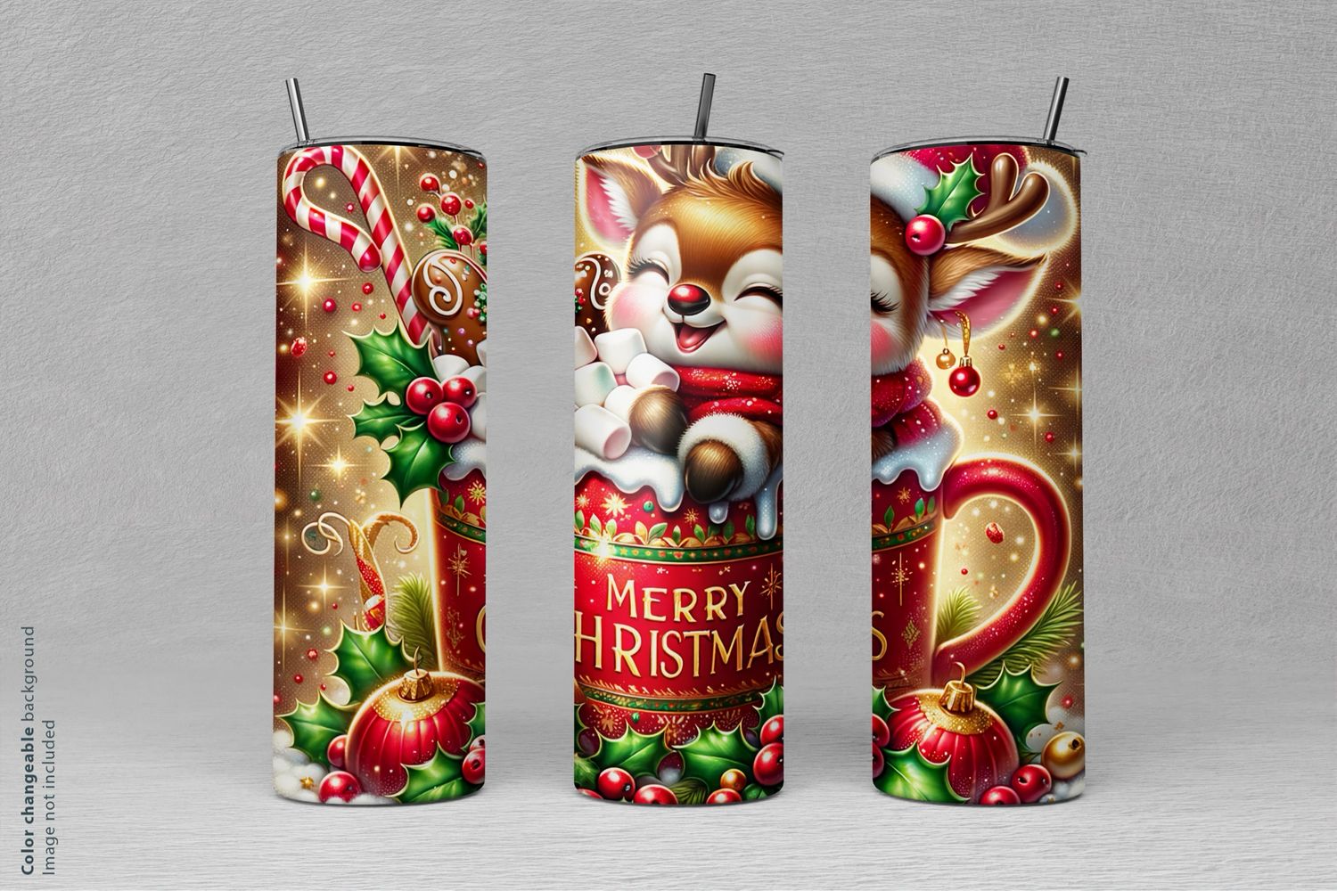 Tumbler voor kerst rendier