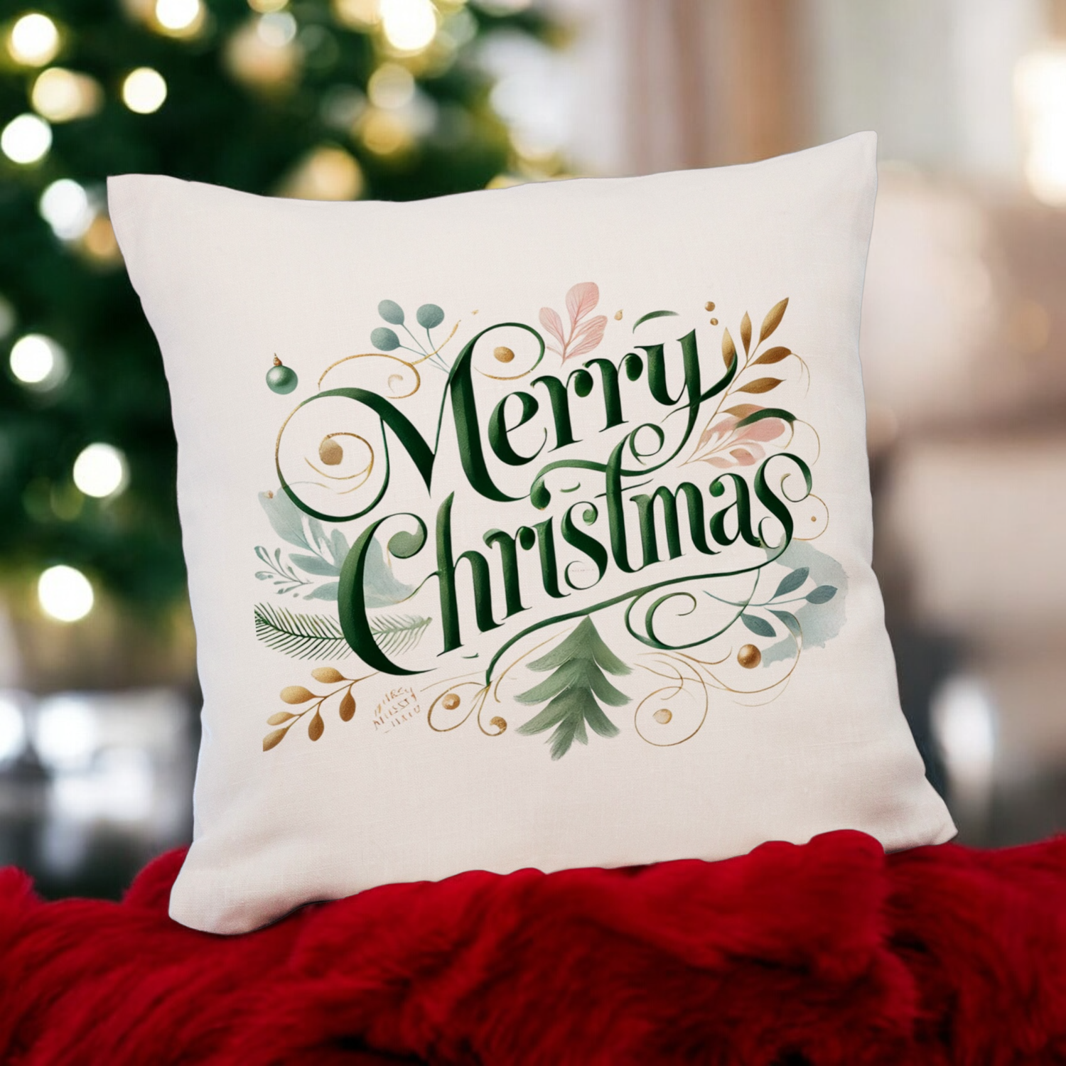 Kerstdecoratie kussen voor kerst - Uniek met foto of tekst