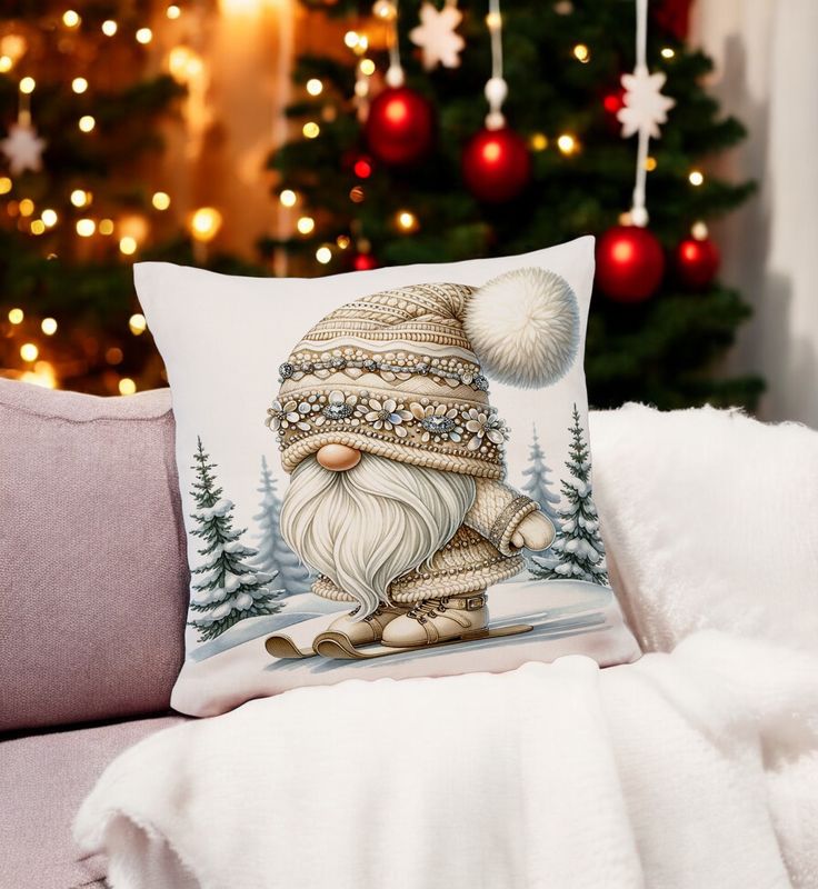 Kerstdecoratie  kussen met Gnome