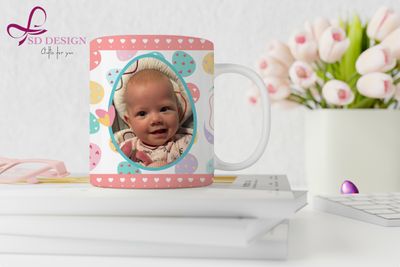 Gepersonaliseerde paasmok met naam en foto – perfect paasgeschenk!
Unieke paasmok met schattige konijntjes en kleurrijke eieren.
Paasmok met eigen foto, ideaal voor een feestelijk paasontbijt.
