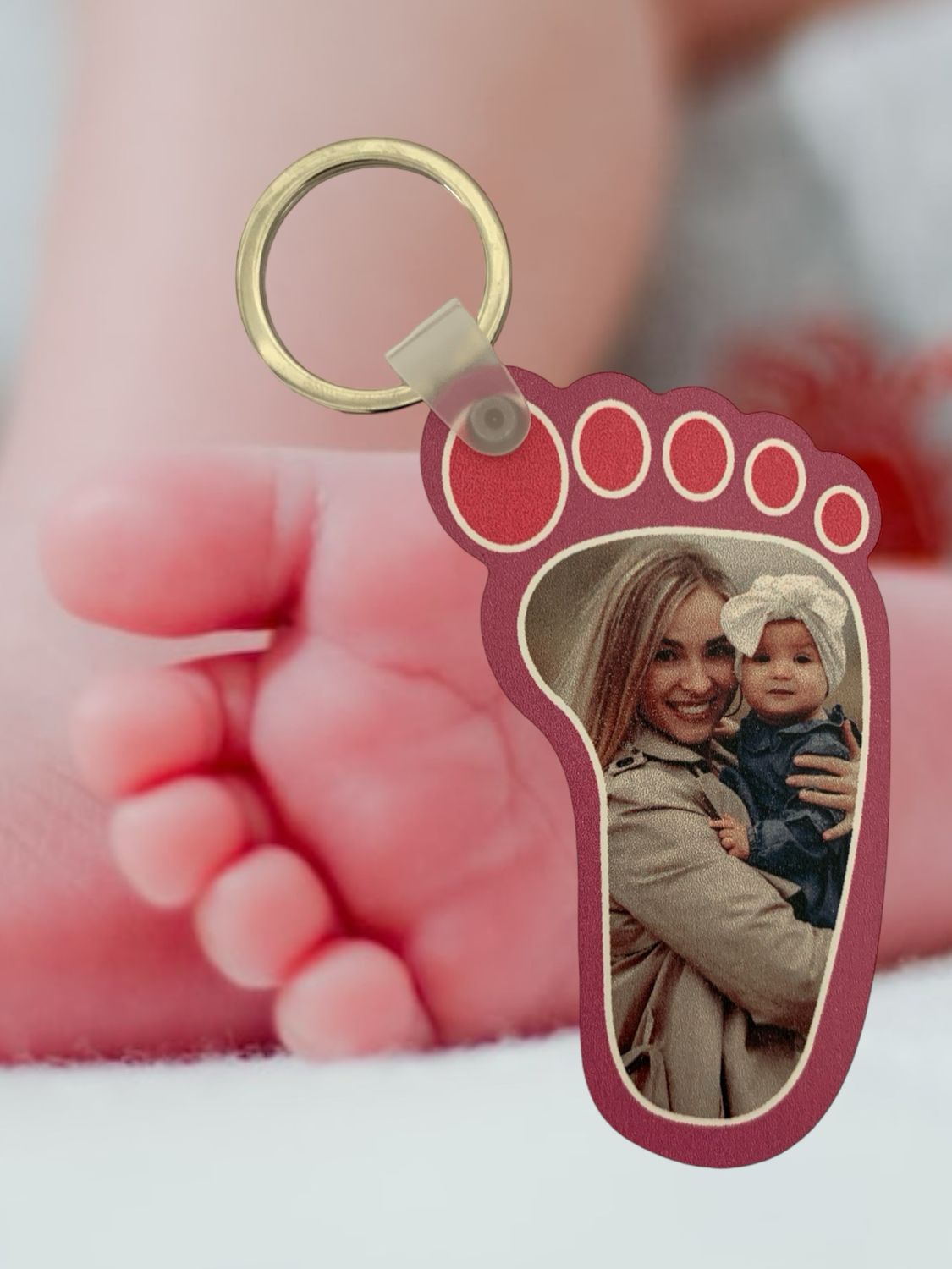 Sleutelhanger “Baby’s Eerste Stapjes” – Met Foto