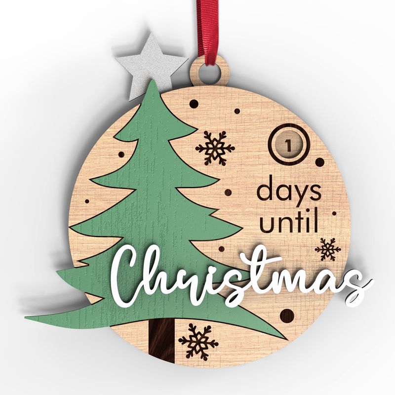 Houten Kerst Ornament – Aftelkalender “Days Until Christmas”