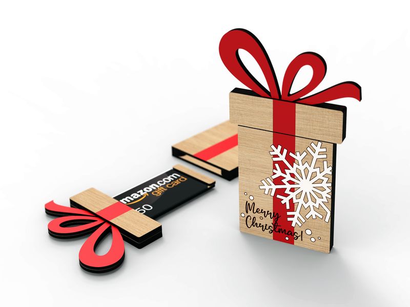 Origineel houten doosje voor cadeaubon of geld met personalisatie