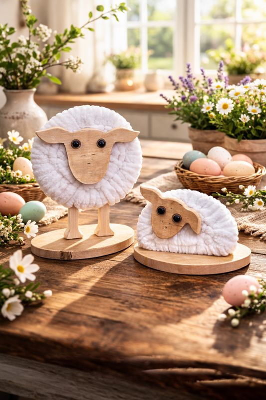 ​Decoratieve Paasschaapjes – Lente decoratieset