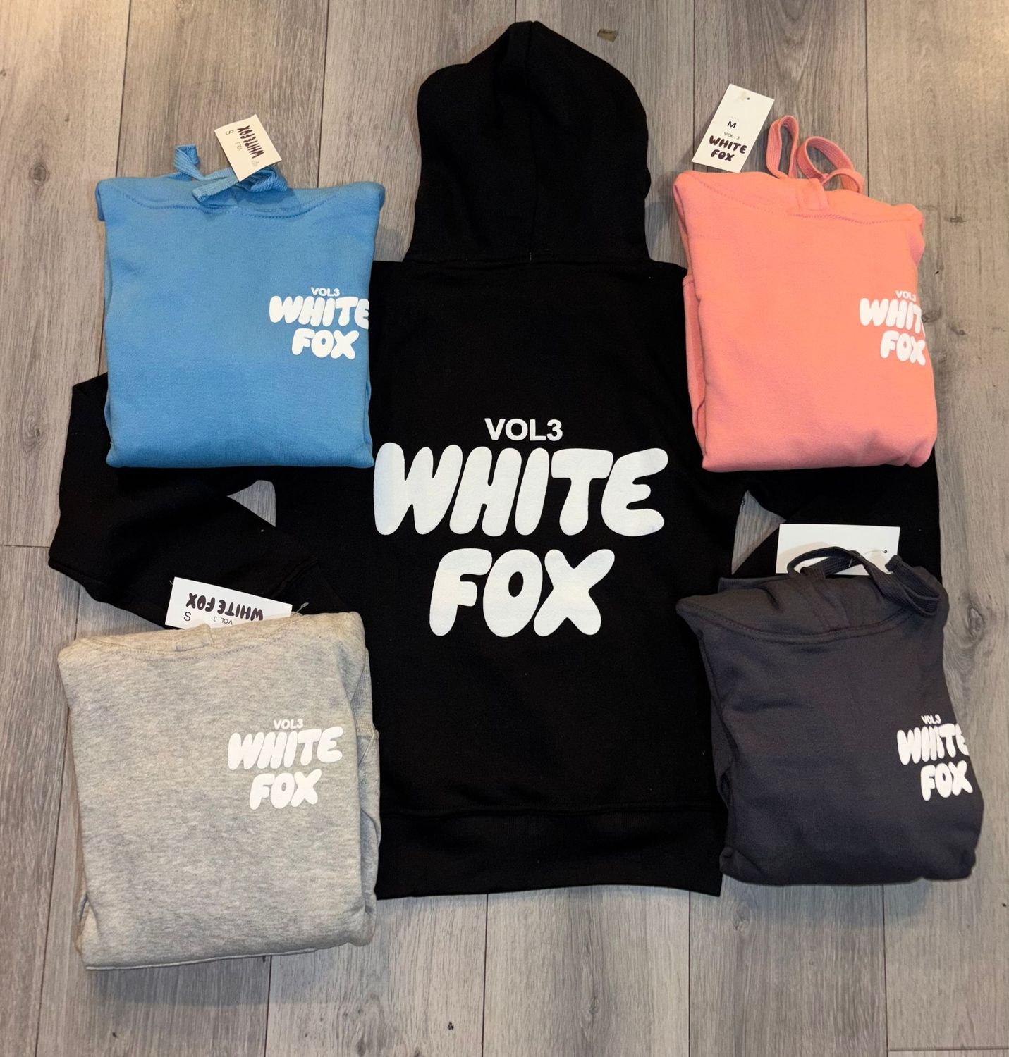 Ladies White Fox Hoodie