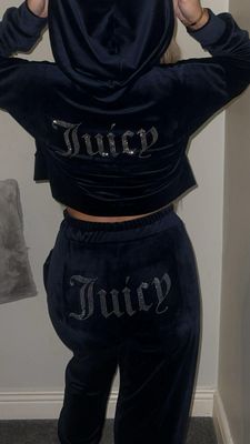 Studded Juicy Print Velour Tracksuit Cuffed Bottom