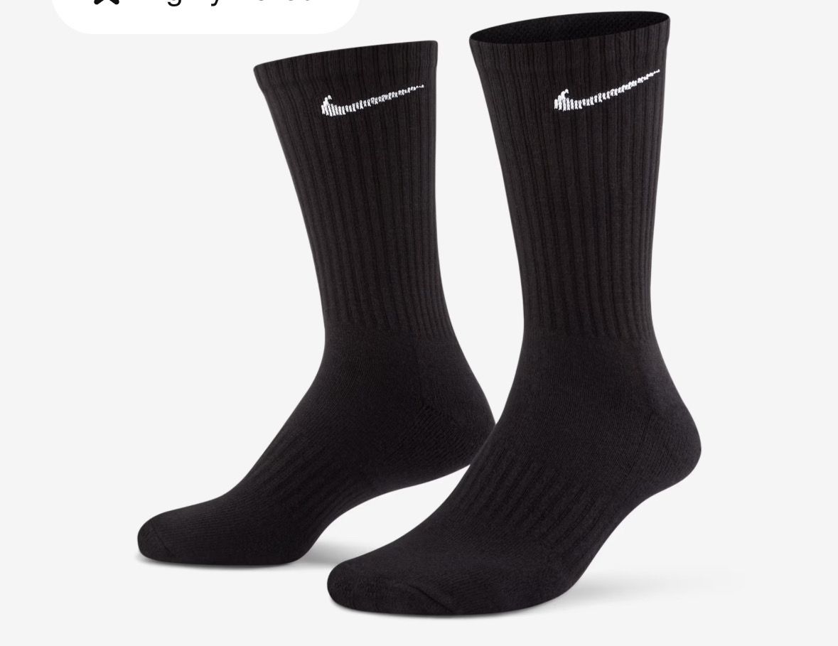 Black Nike Socks 6-11uk 12pk