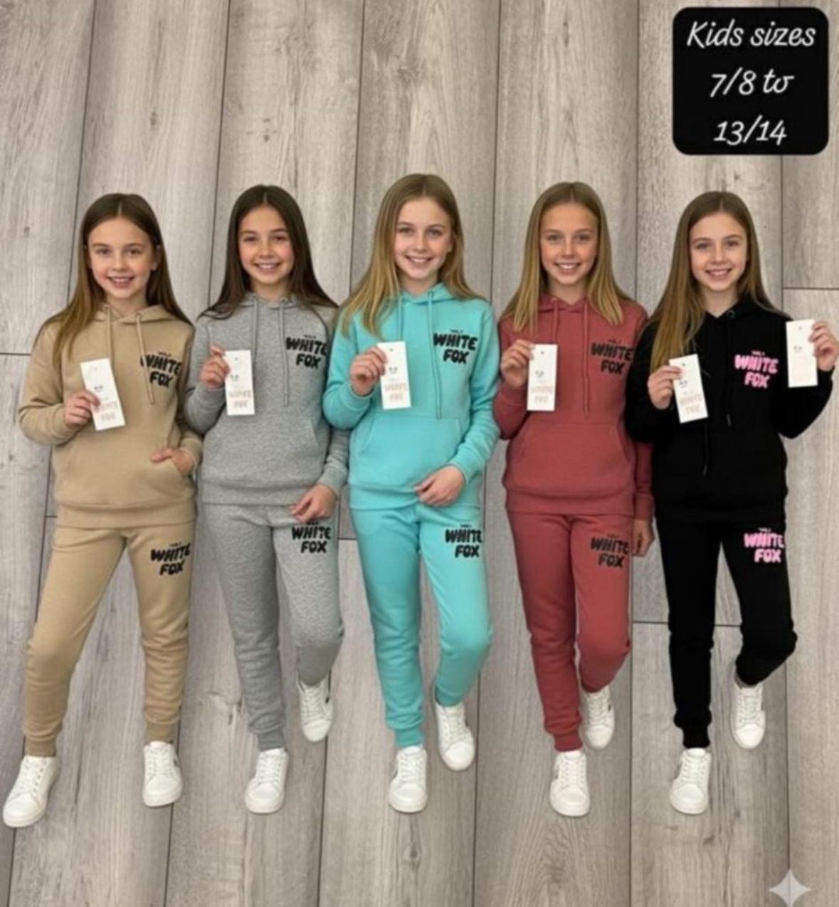 Kids White Fox Tracksuits
