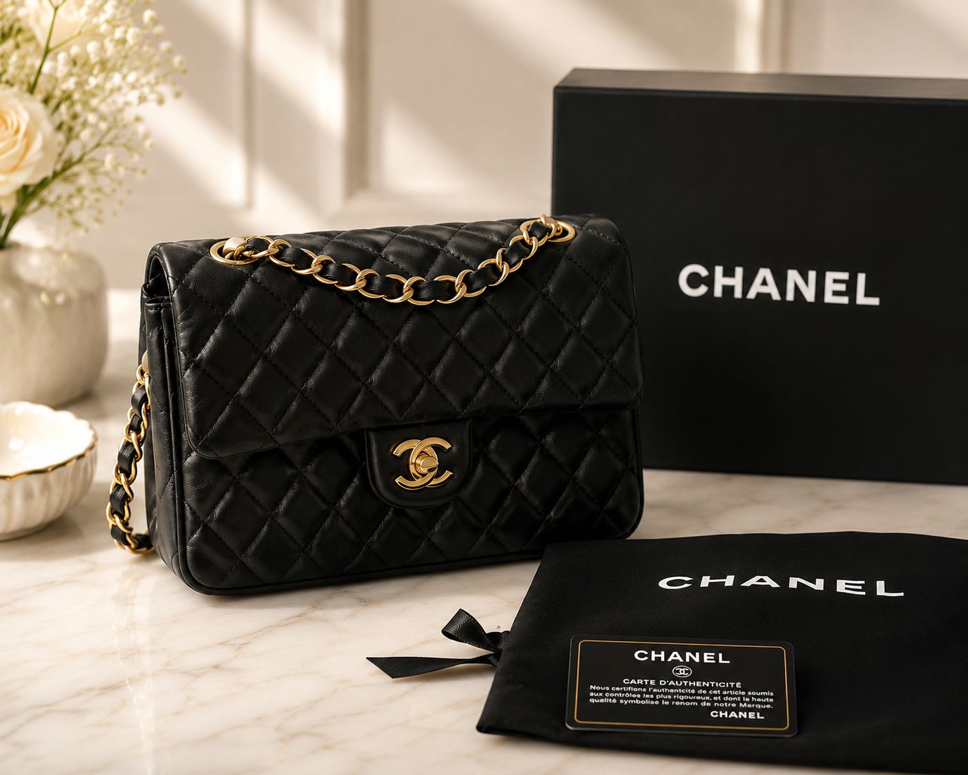 Black Chanel Classic Shoulder Bag Large