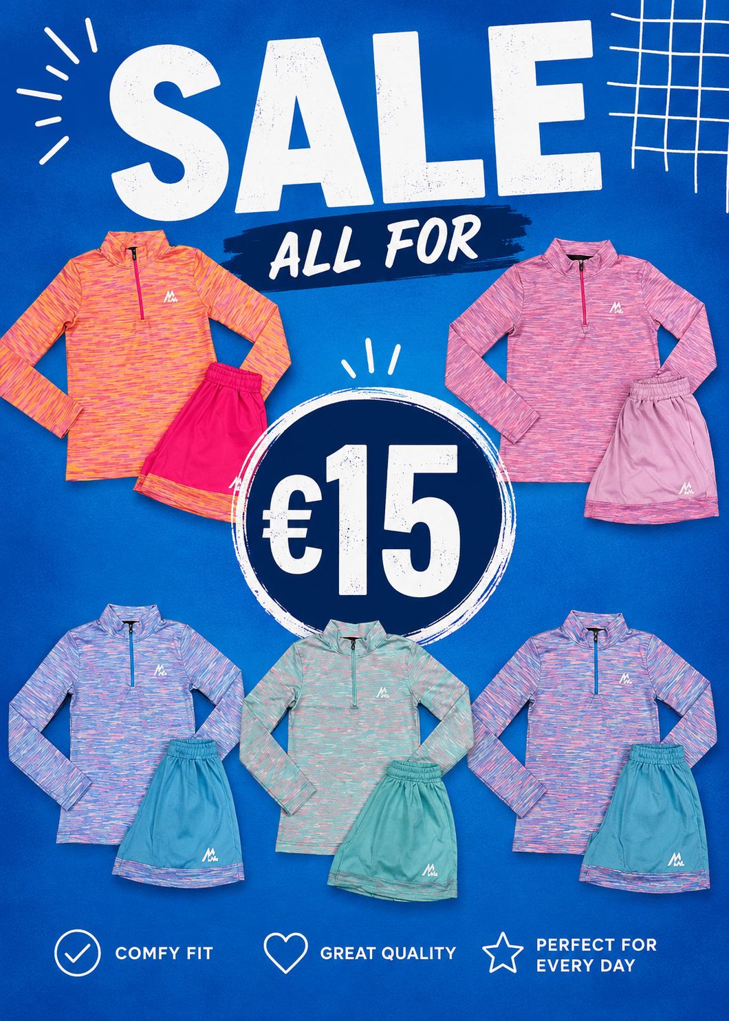 Girls short sets surprise colours
