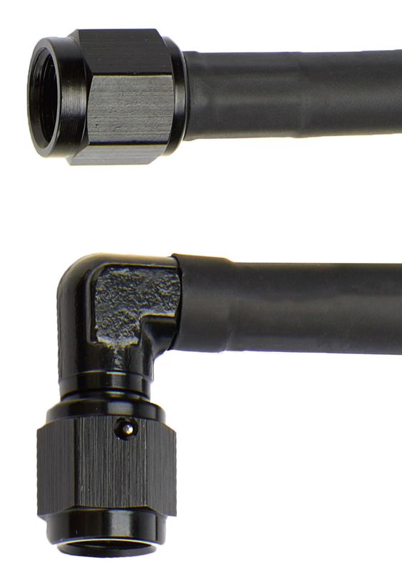 ALLSTAR PERFORMANCECoated Braided Line 9in #4 Hose -4 Str/-4 90 Deg