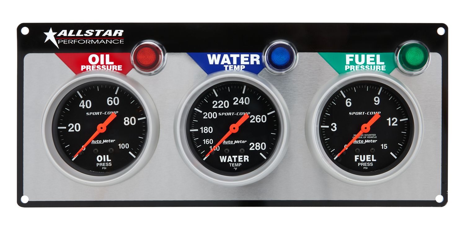 ALLSTAR PERFORMANCE3 Gauge Panel A/M OP/WT/FP Sport-Comp