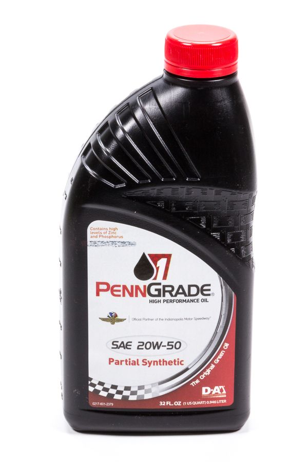 PENNGRADE MOTOR OIL20w50 Racing Oil 1 Qt Partial Synthetic