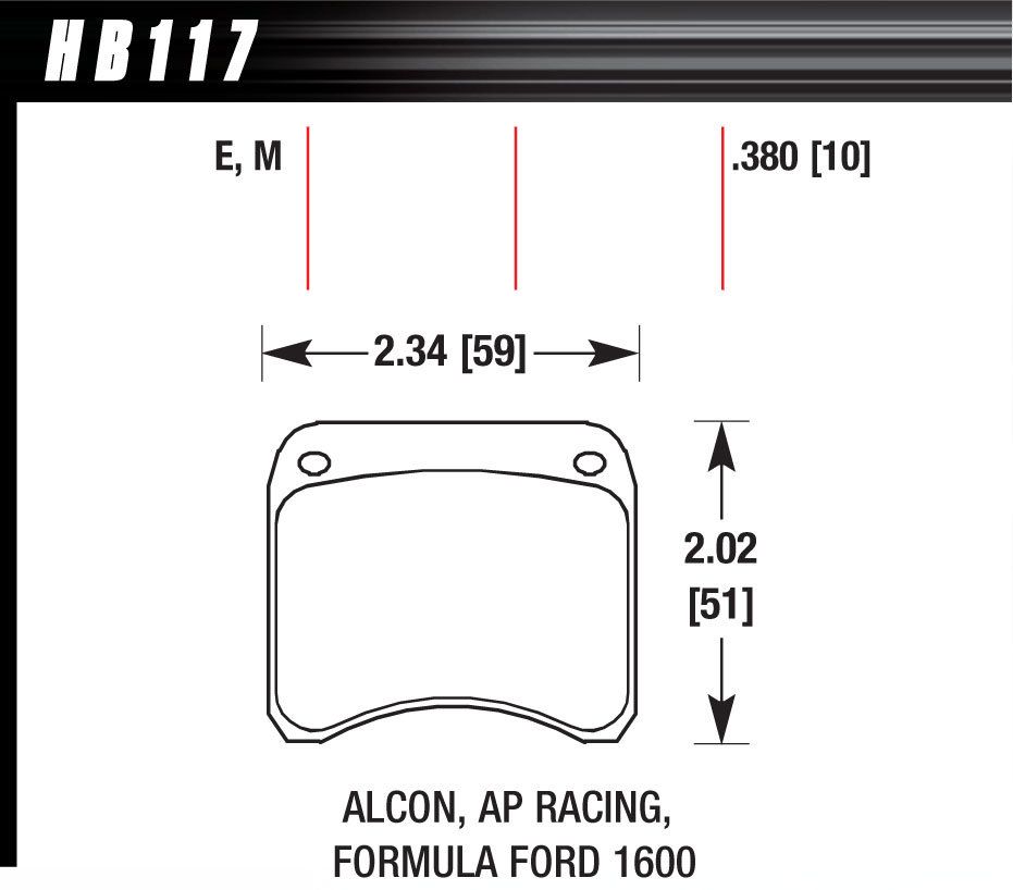 HAWK BRAKEBRAKE PAD AP RACING REAR CALIPER BLUE 9012