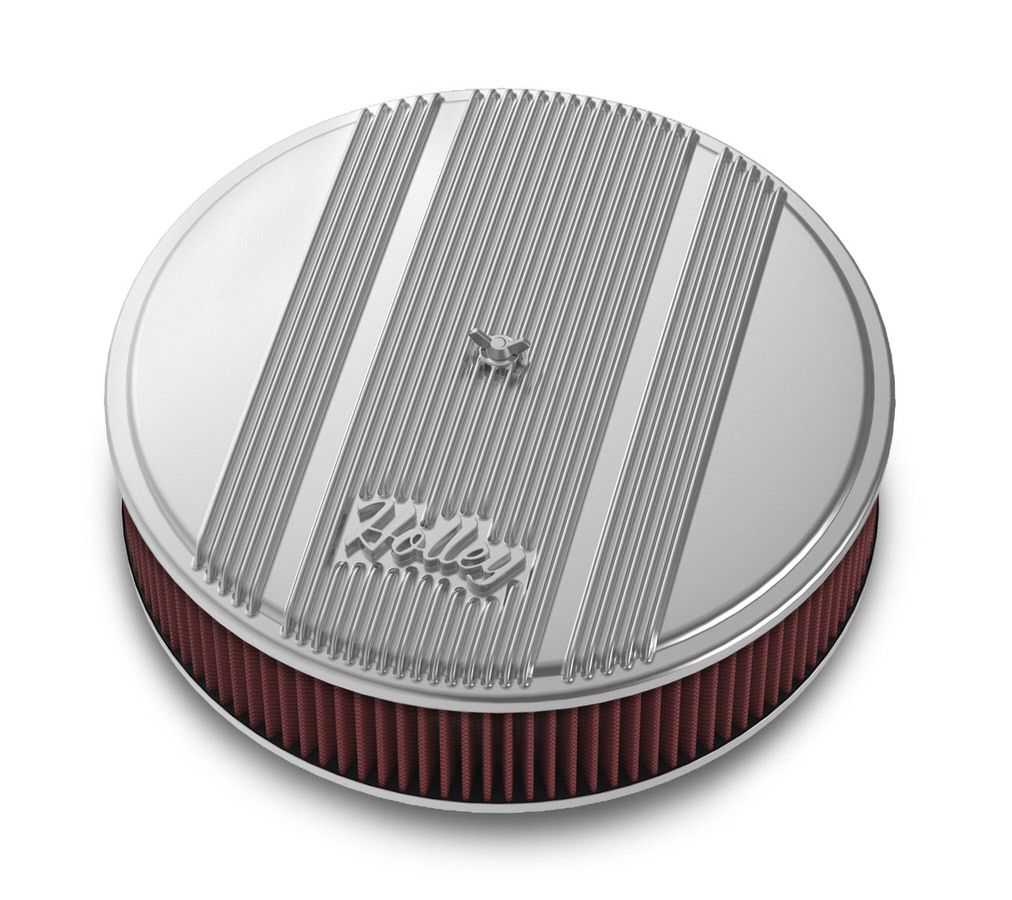 HOLLEY14x3 Die Cast Finned Alm Air Cleaner Polished