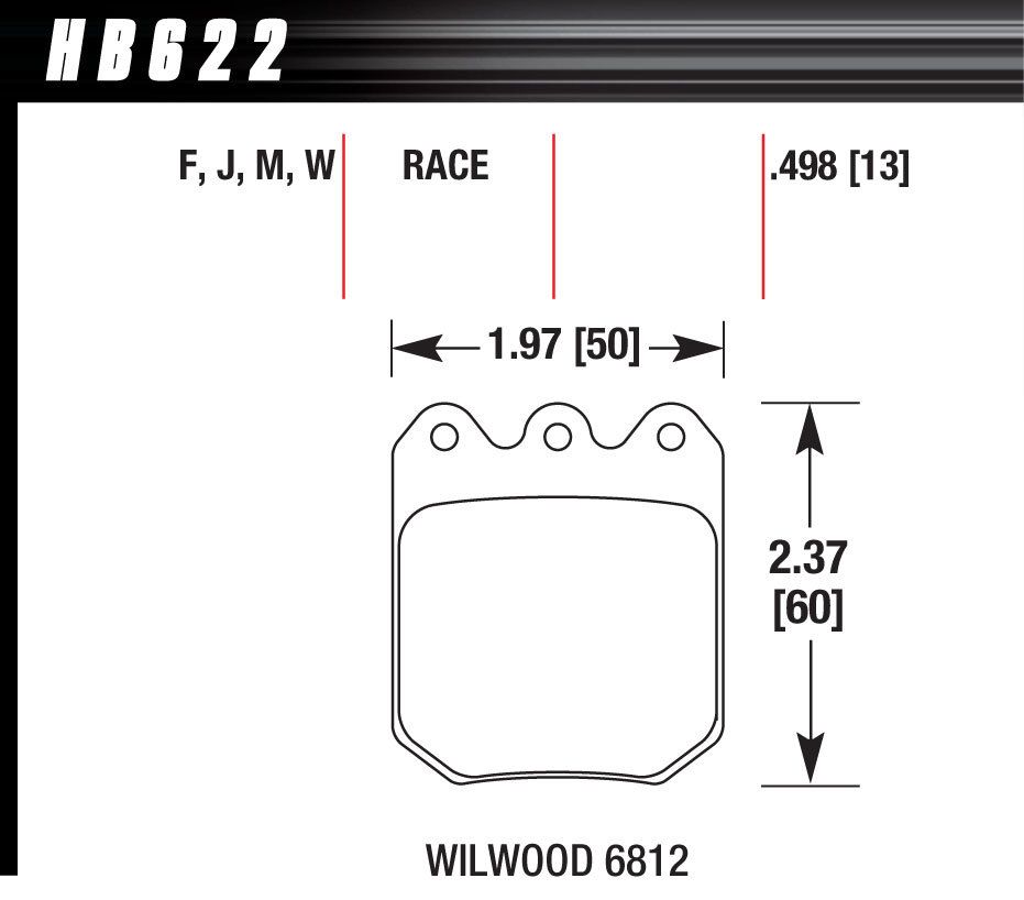 HAWK BRAKEBrake Pad Set Wilwood DLS DTC-30 6812