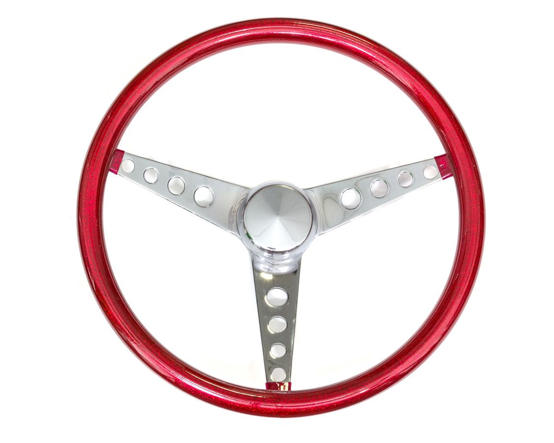 GRANTSteering Wheel Mtl Flake Red/Spoke Chrm 15