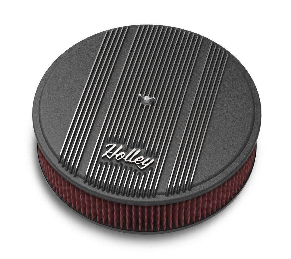HOLLEY14x3 Die Cast Finned Alm Air Cleaner Black