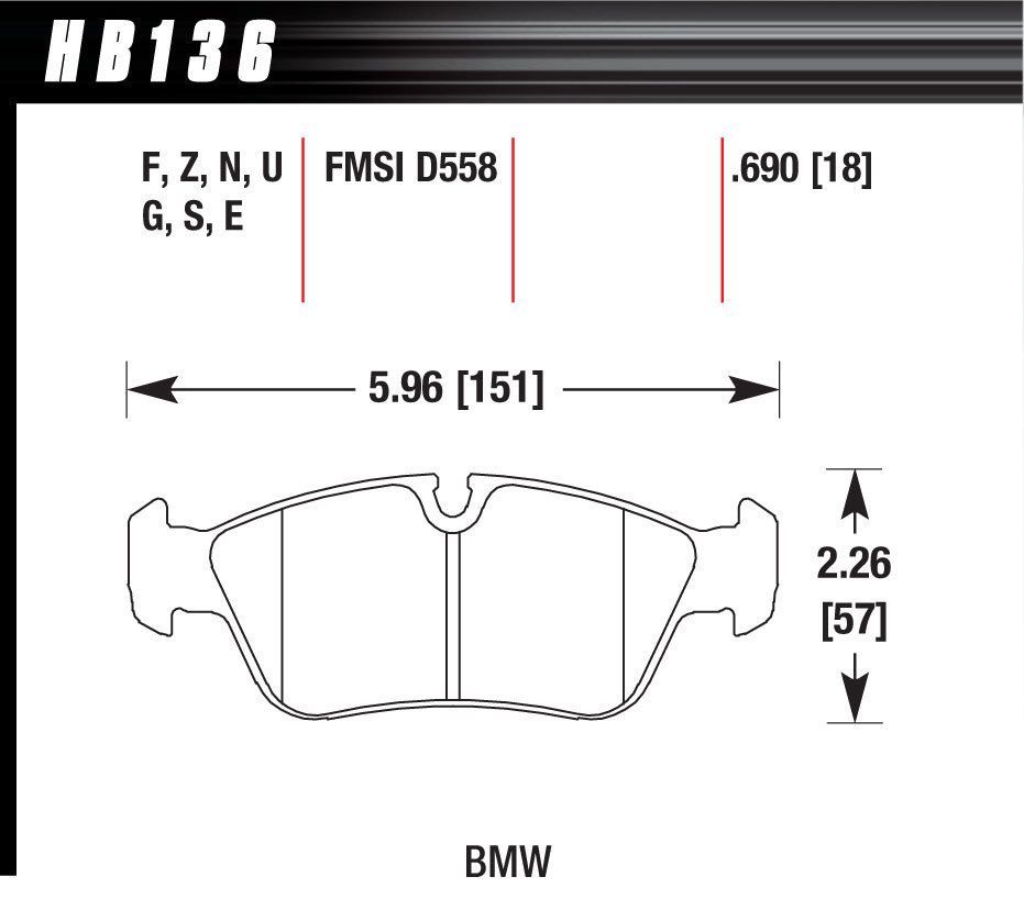 HAWK BRAKEBrake Pads DTC-60 BMW Front