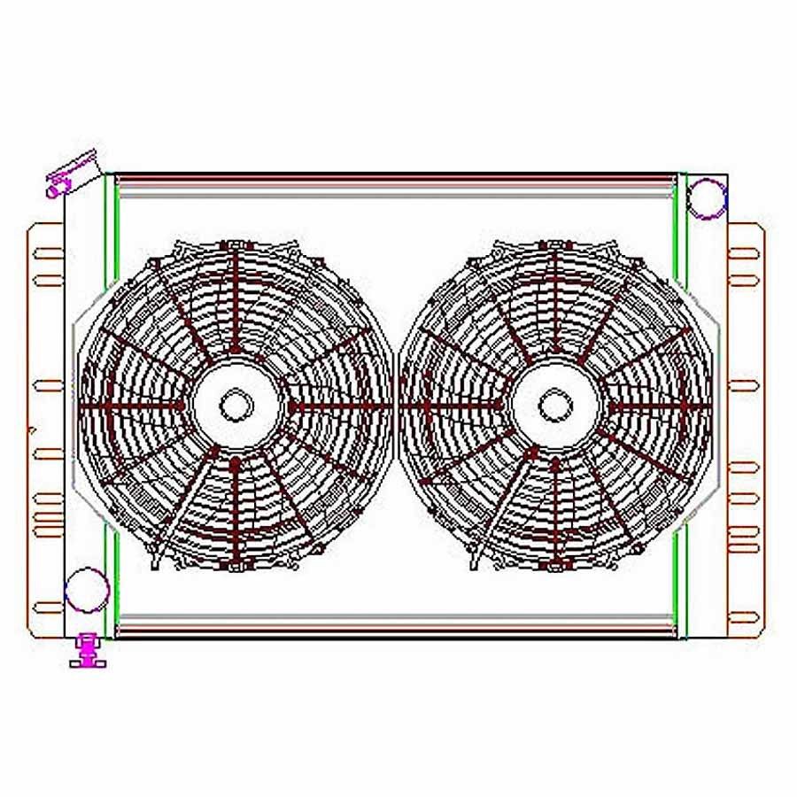 GRIFFINRadiator Combo Unit 60 - 88 Mopar A / B & E Body
