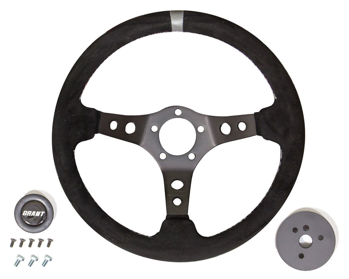 GRANTSuede Racing Steering Wheel w/Center Marker
