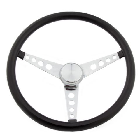 GRANTClassic 15in Black Vinyl Wheel - Chrome 3-Spoke