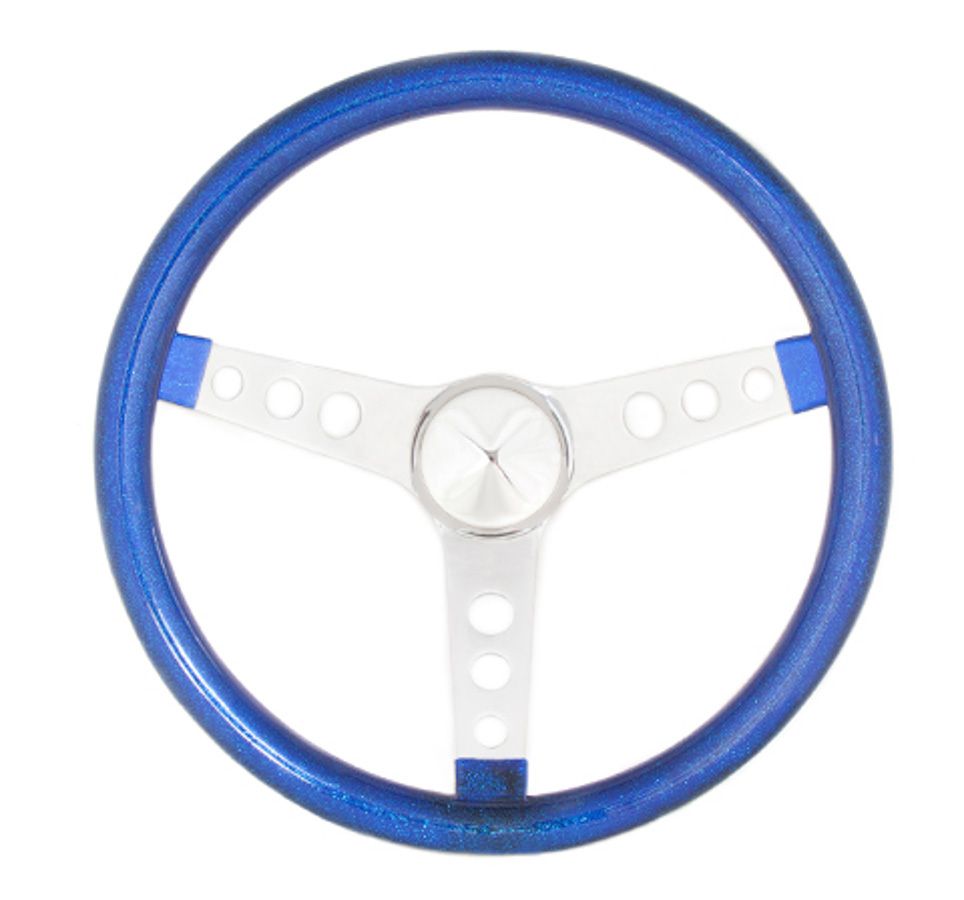 GRANTSteering Wheel Mtl Flake Blue/Spoke Chrm 15