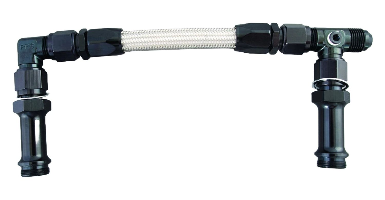 FRAGOLA#6 Fuel Line Kit 7/8-20 Dual Inlet 4150 Black