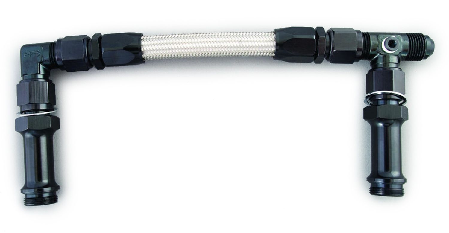 FRAGOLA#8 Fuel Line Kit 7/8-20 Dual Inlet 4150 Black