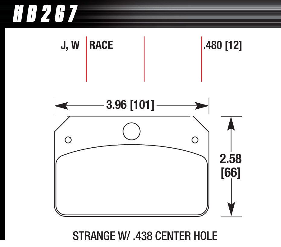 HAWK BRAKEBrake Pads Rear Strange w/.437 Center Hole DR-97