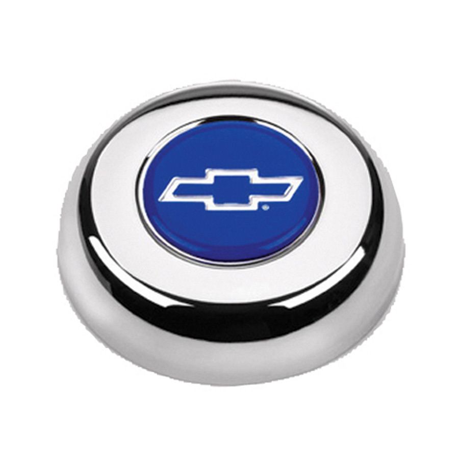 GRANTChrome Horn Button Chevy Bowtie Blue/Silver
