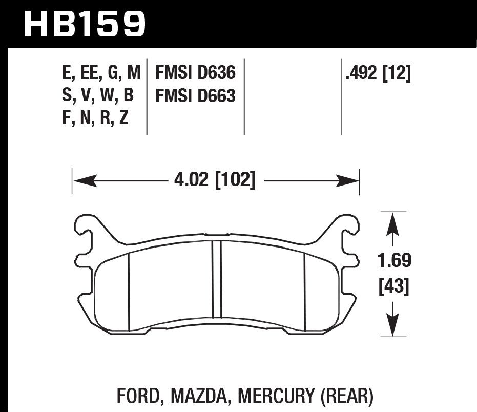 HAWK BRAKEStreet Brake Pads Rear Miata DTC 30