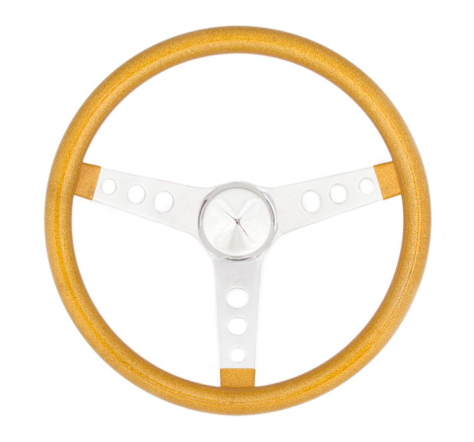 GRANTSteering Wheel Mtl Flake Gold/Spoke Chrm 15