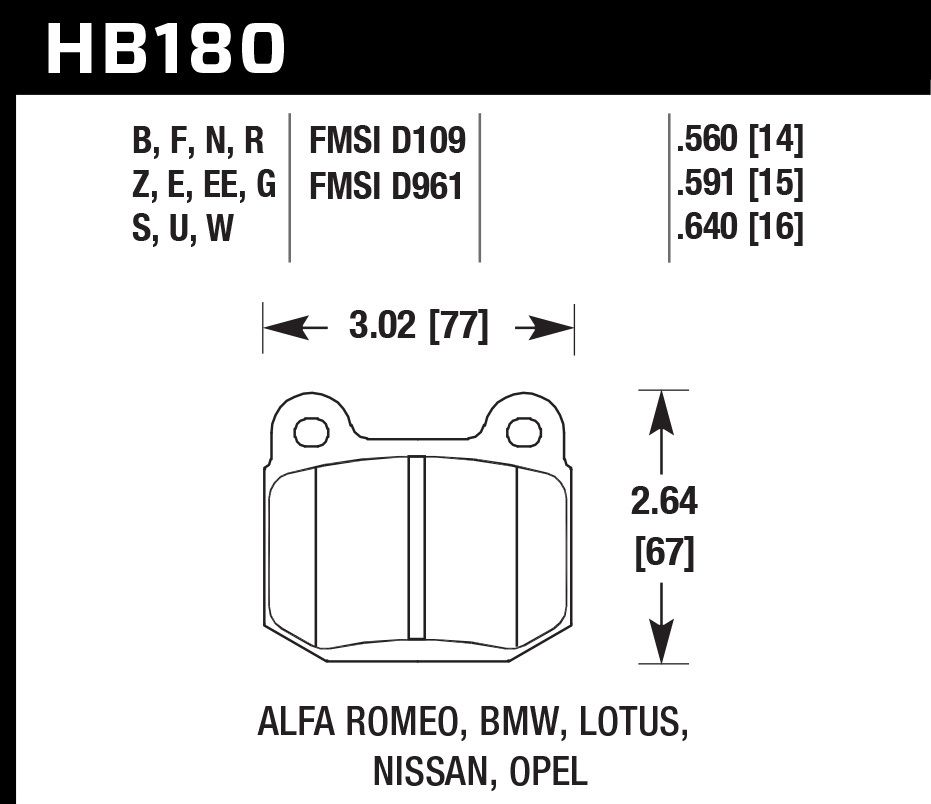 HAWK BRAKEStreet Brake Pads Rear WRX HPS 5.0