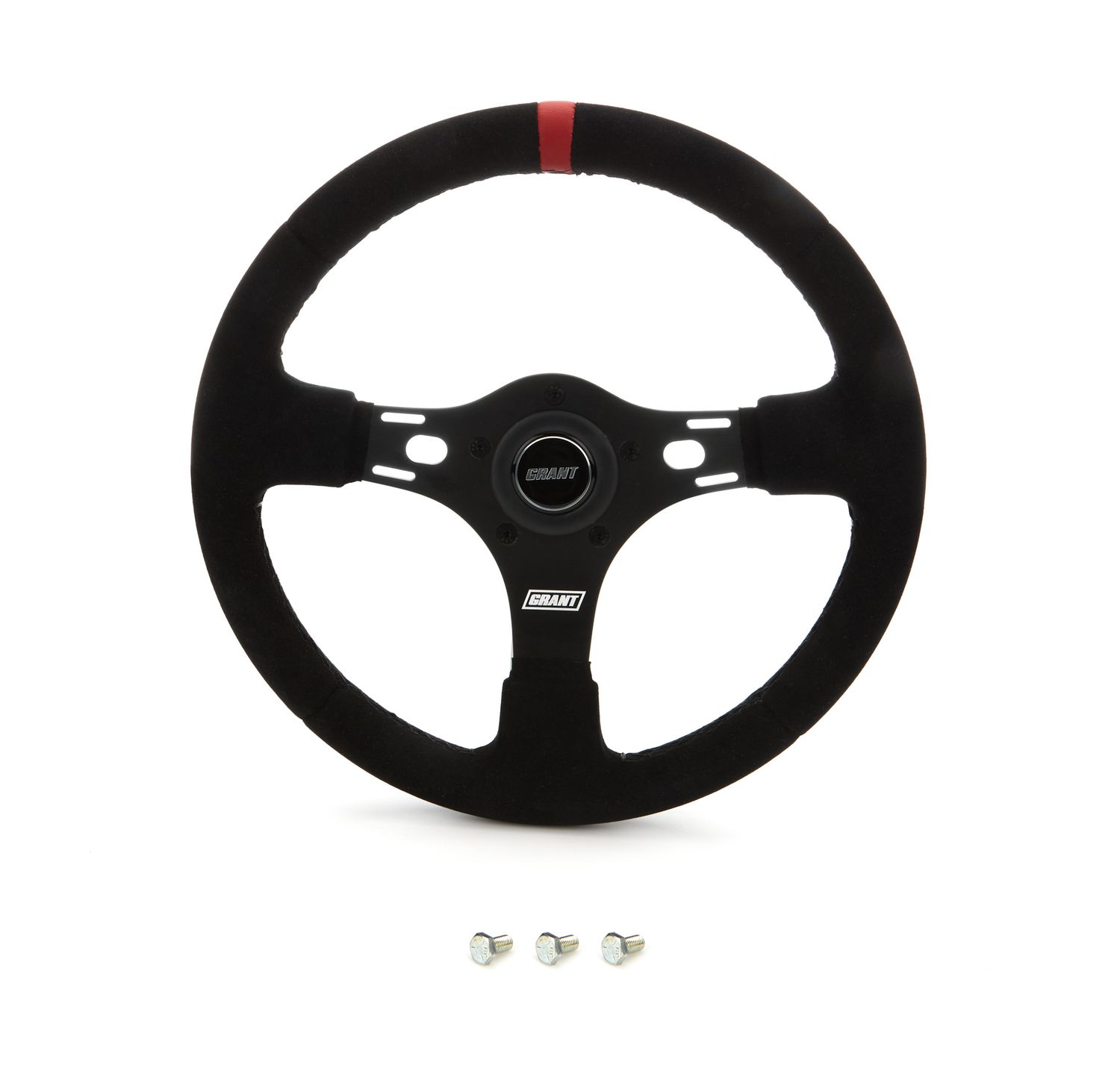 GRANT13in Red Stripe Race Steering Wheel Suede