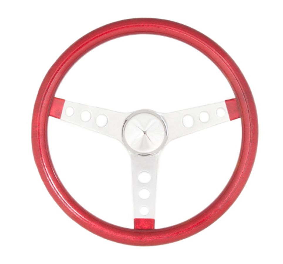 GRANTSteering Wheel Mtl Flake Red/Spoke Chrm 13.5