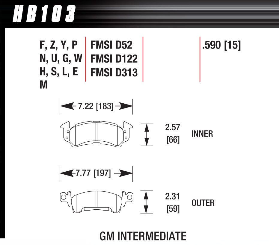 HAWK BRAKEPerformance Street Brake Pads (4)