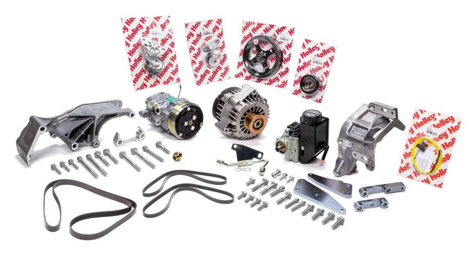 HOLLEYLow LS Drive System Kit w/PS/Alt & AC Compress.