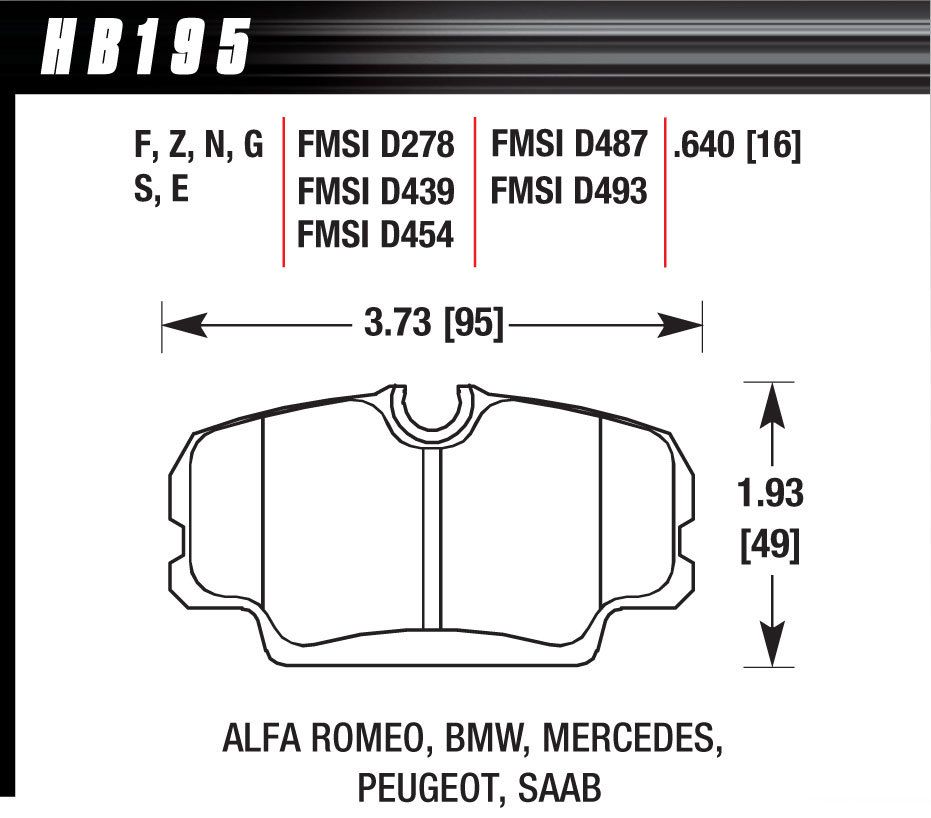 HAWK BRAKEBrake Pads DTC-60 BMW Mercedes
