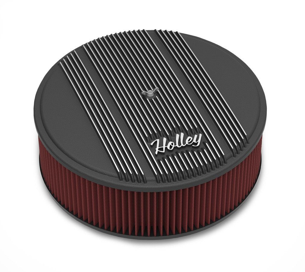 HOLLEY14x4 Die Cast Finned Alm Air Cleaner Black