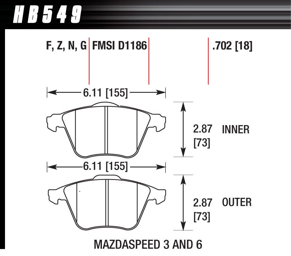 HAWK BRAKEPerformance Street Brake Pads (4)