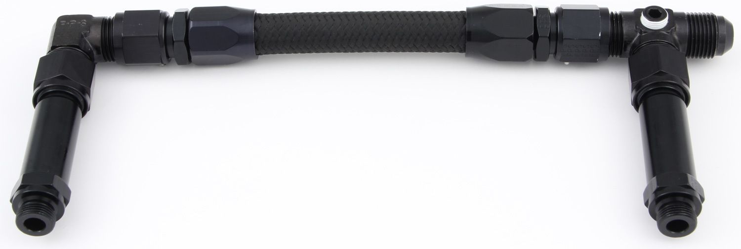 FRAGOLA#6 Fuel Line Kit 9/16-24 Dual Inlet Demon Black
