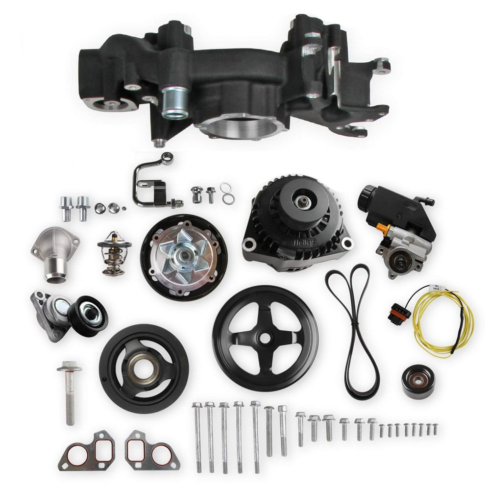 HOLLEYMid Mount Accesory Sys. GM LS Engine - Black